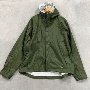 Sierra Designs Jacket Mens XL Windbreaker Green Hood Lightweight Full Zip